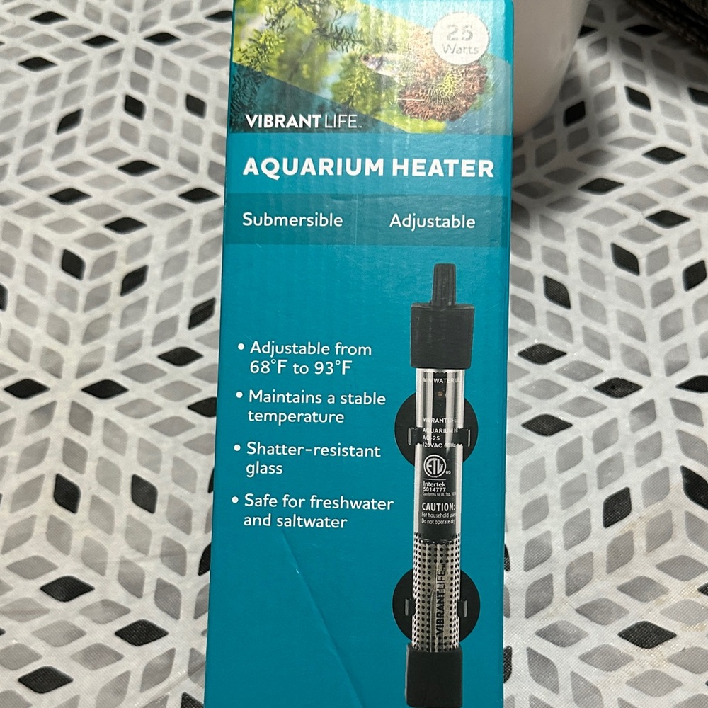 Vibrant Adjustable Aquarium Heater with Black and Silver Design